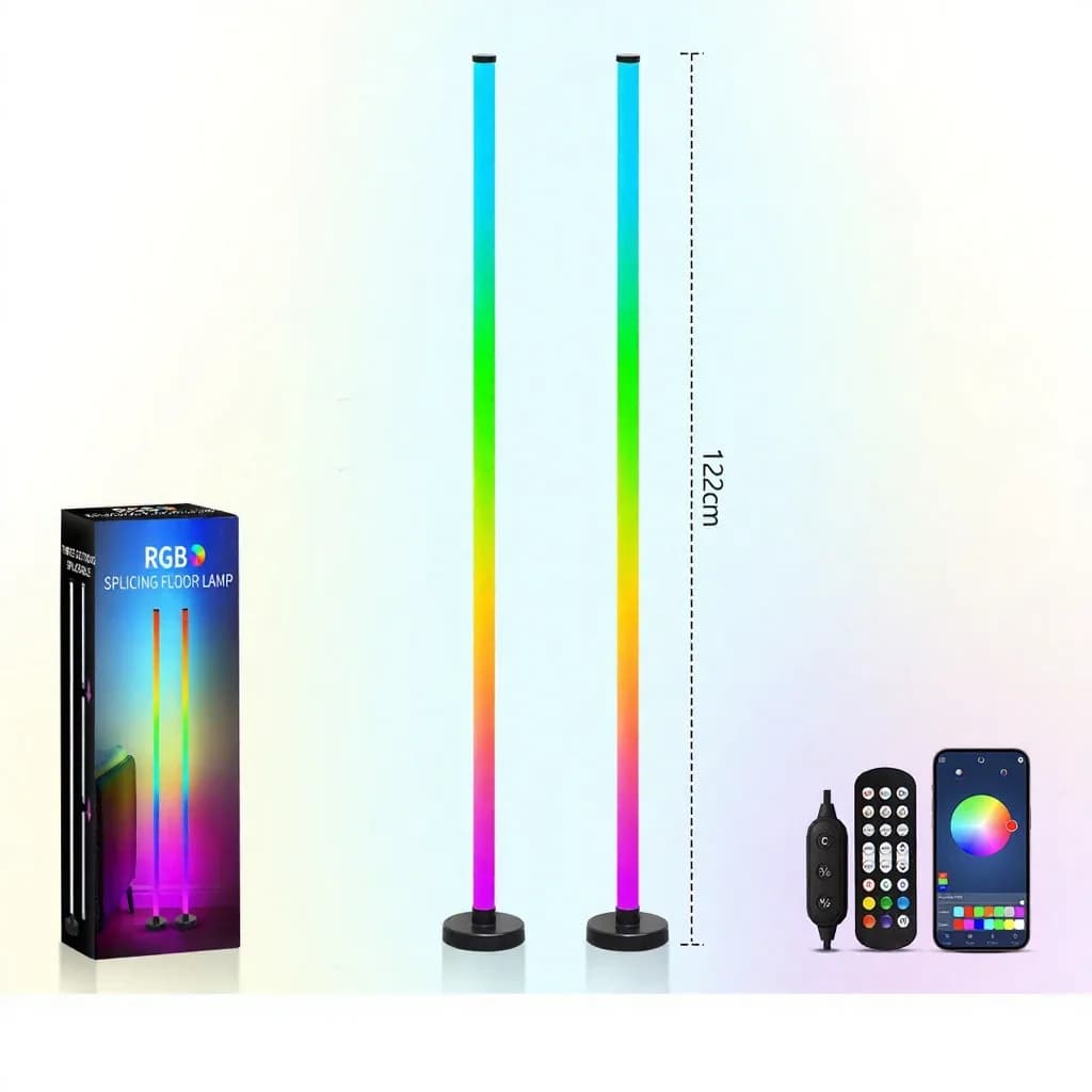 Lampadaire RGB avec synchronisation musicale, halo à 360°, contrôle par application pour le gaming