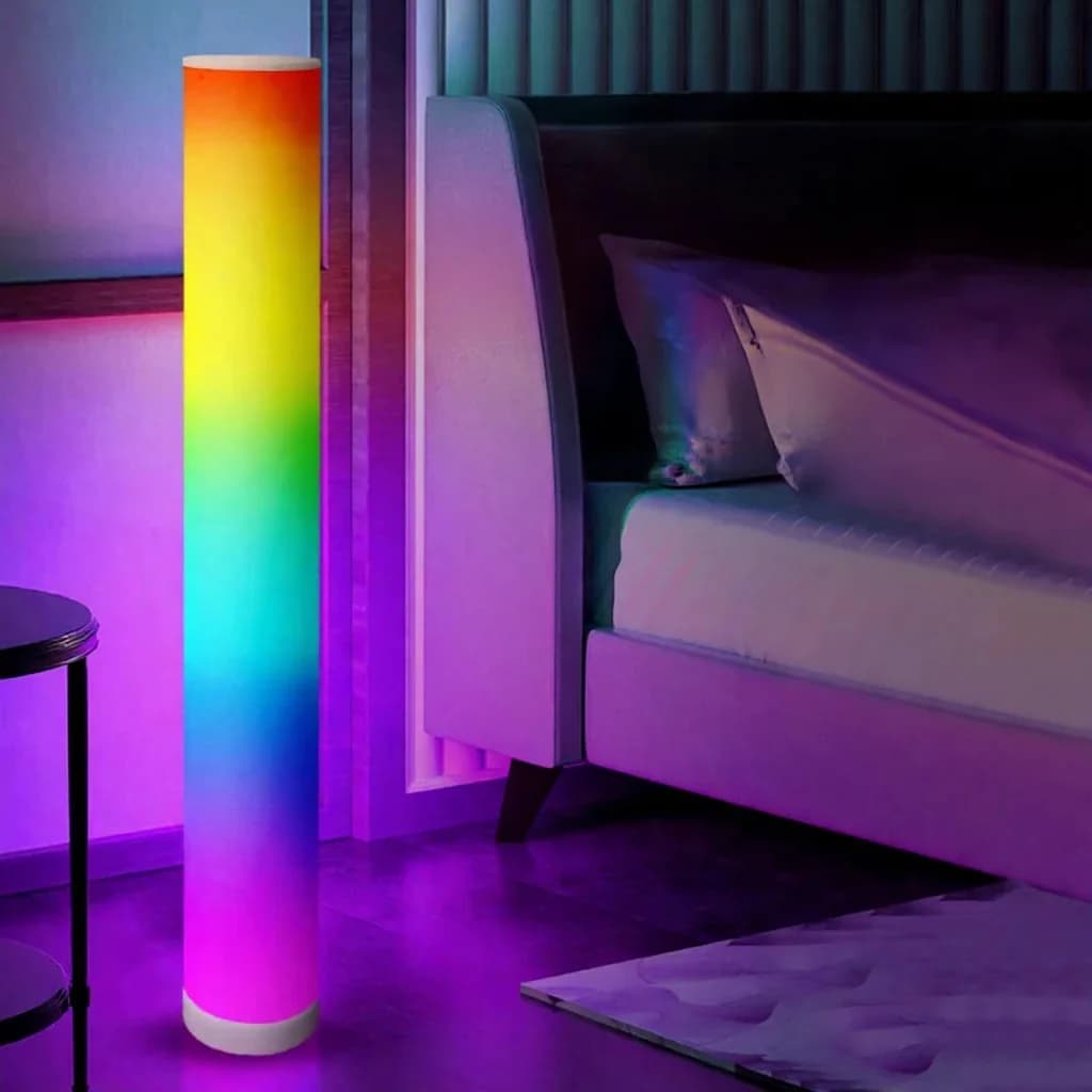 Lampadaire cylindrique RGB avec télécommande et synchronisation musicale