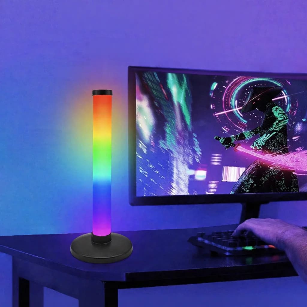 Lampe d'ambiance RGB réactive au son pour bureau gaming