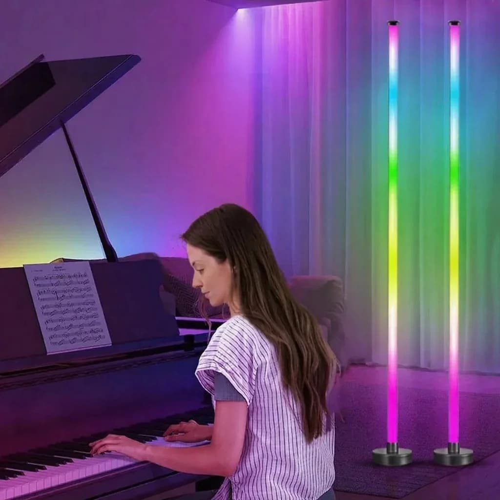 Lampadaire RGB avec synchronisation musicale, halo à 360°, contrôle par application pour le gaming
