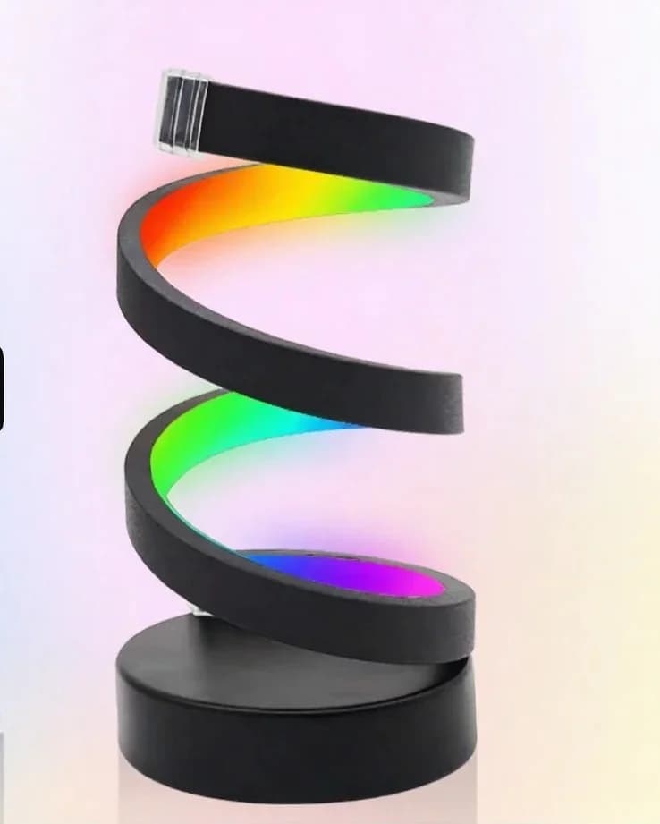 Lampe d'ambiance RGB en spirale avec lumière réactive au son