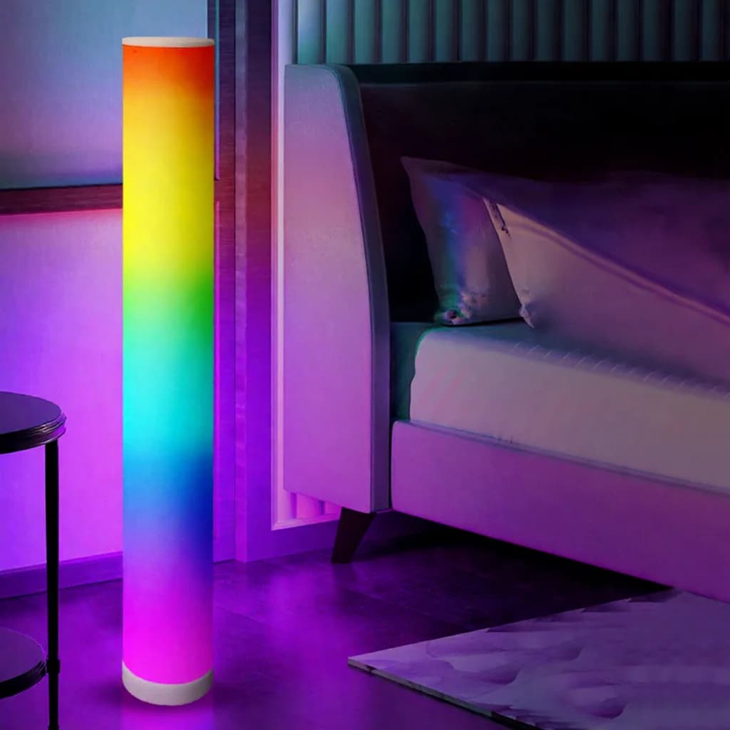 Lampadaire cylindrique RGB avec télécommande et synchronisation musicale
