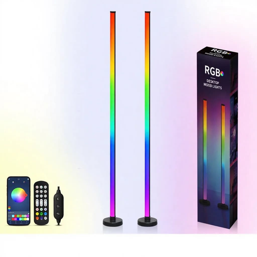 Lampadaire RGB avec synchronisation musicale, commande par application et télécommande