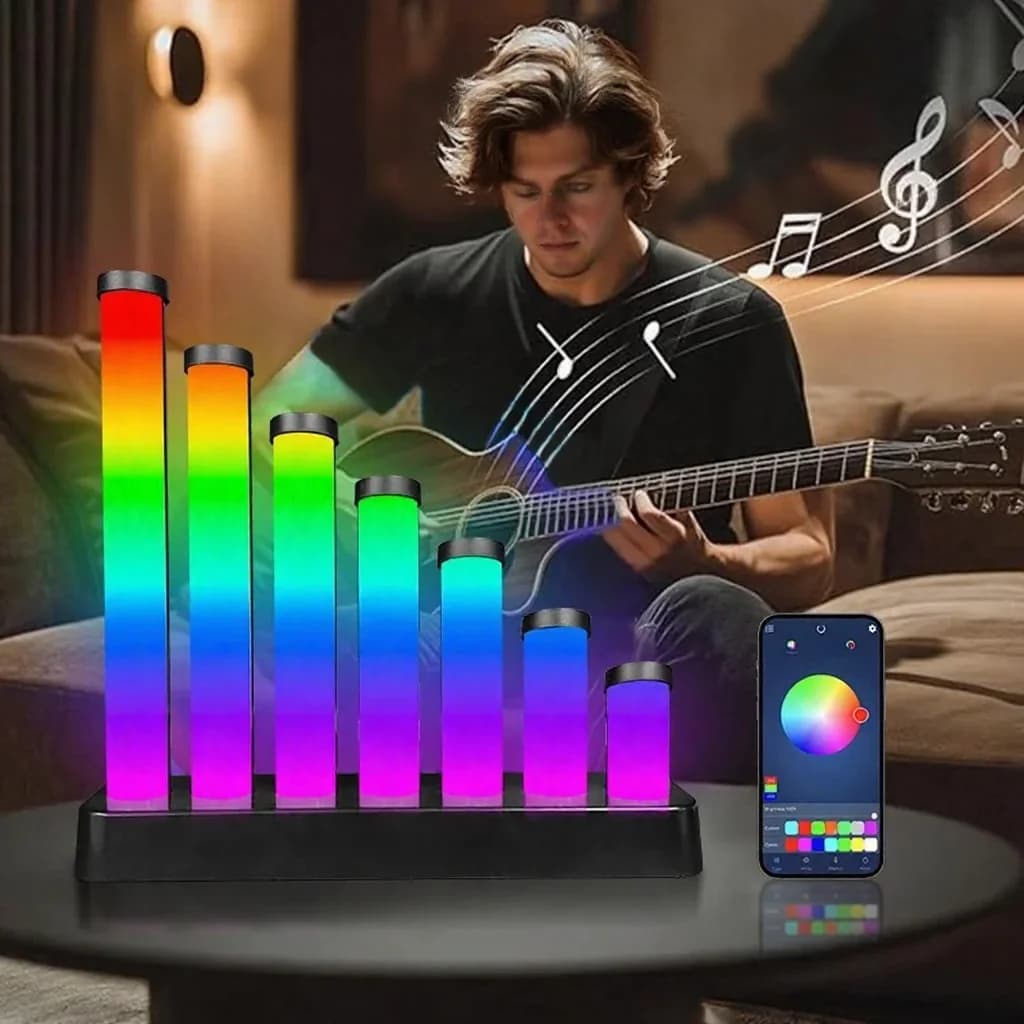 Lampe de bureau LED RGB réactive au son avec contrôle par application