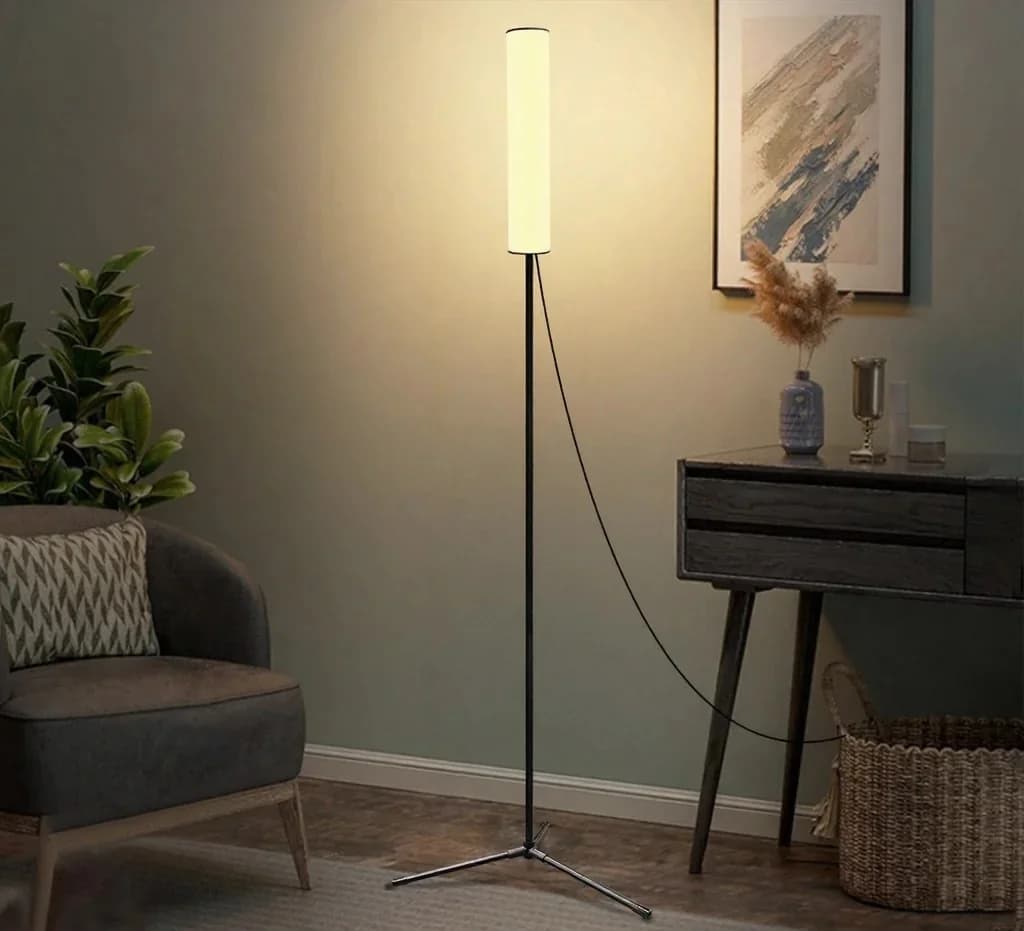 Lampadaire LED hauteur réglable sur trépied, 3 modes de couleur