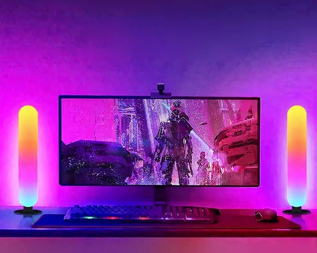 Lumière d'ambiance LED RGB avec synchronisation musicale Bluetooth et contrôle par application