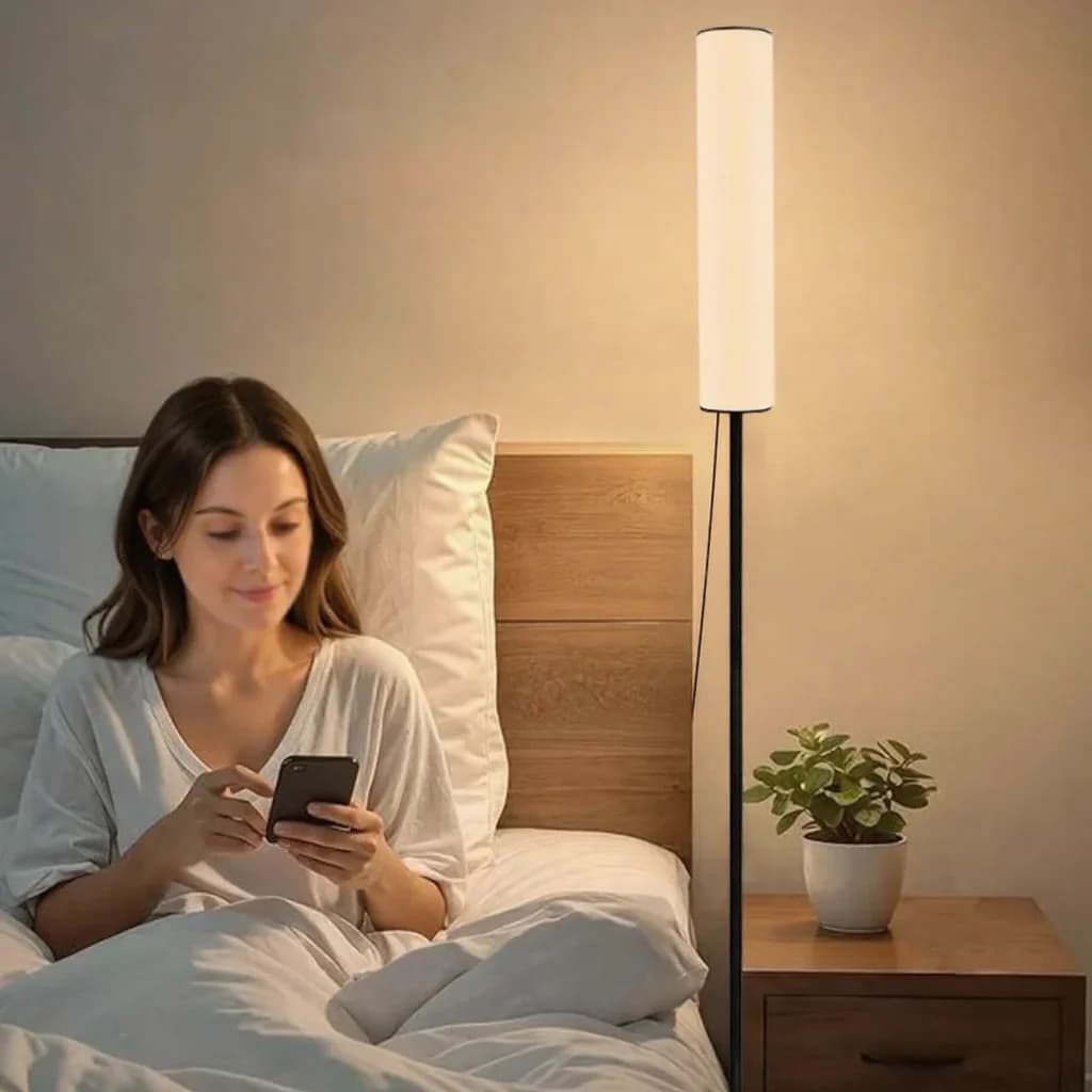 Lampadaire LED hauteur réglable sur trépied, 3 modes de couleur