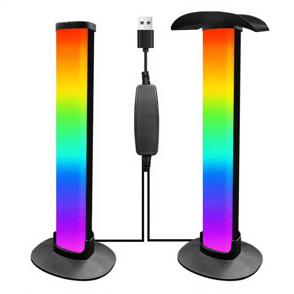 Lampe d'ambiance gaming RGB avec support casque et synchronisation sonore