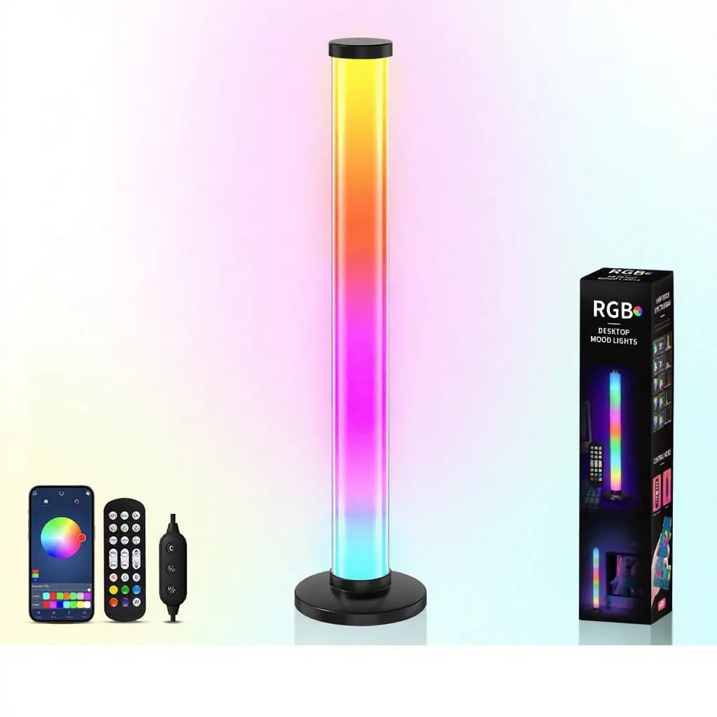Lampe de bureau USB ambiance RGB réactive au son à 360 degrés