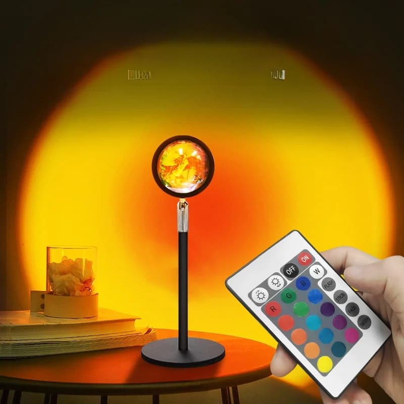 Lampe de projection USB coucher de soleil RGB pour bureau