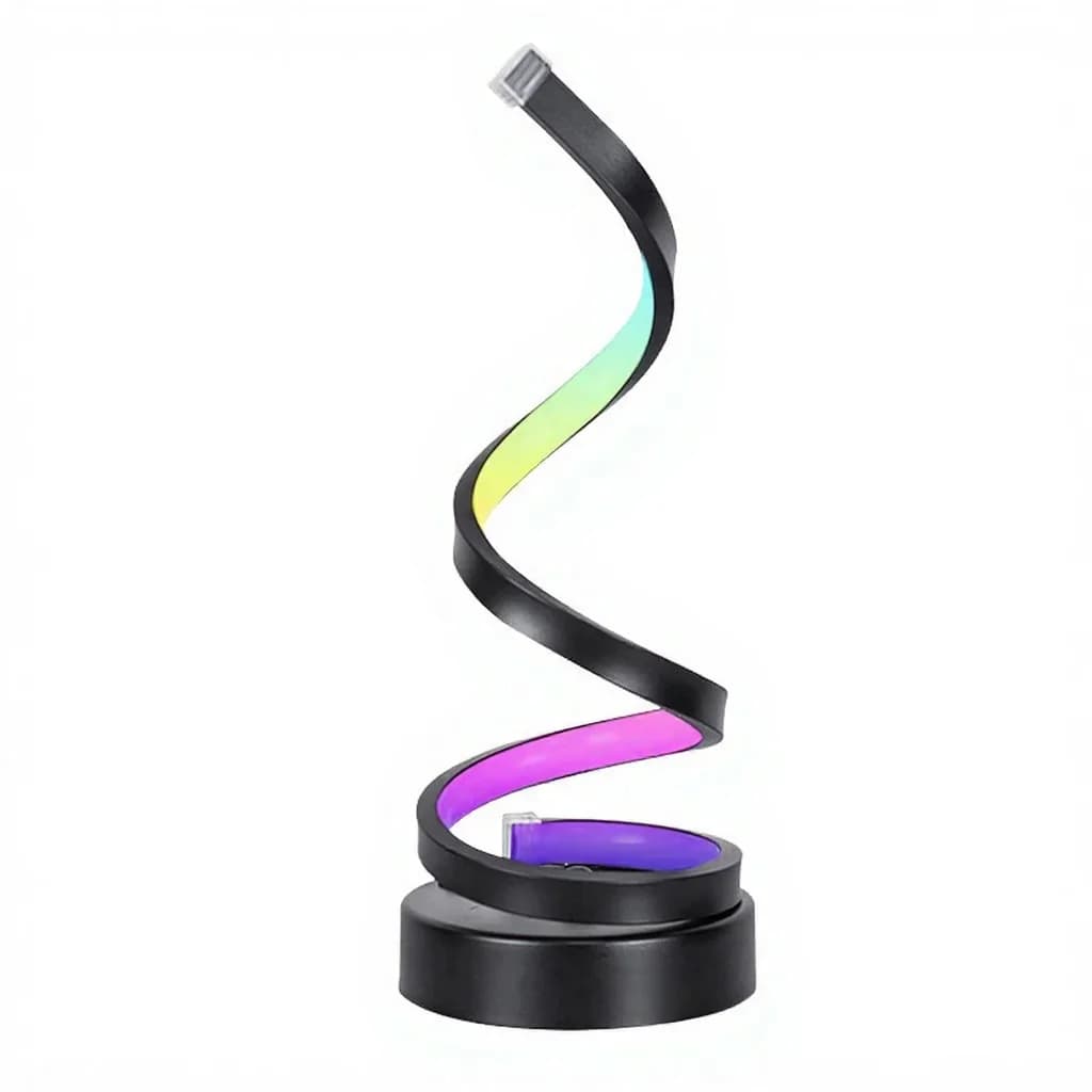 Lampe d'ambiance RGB en spirale avec lumière réactive au son