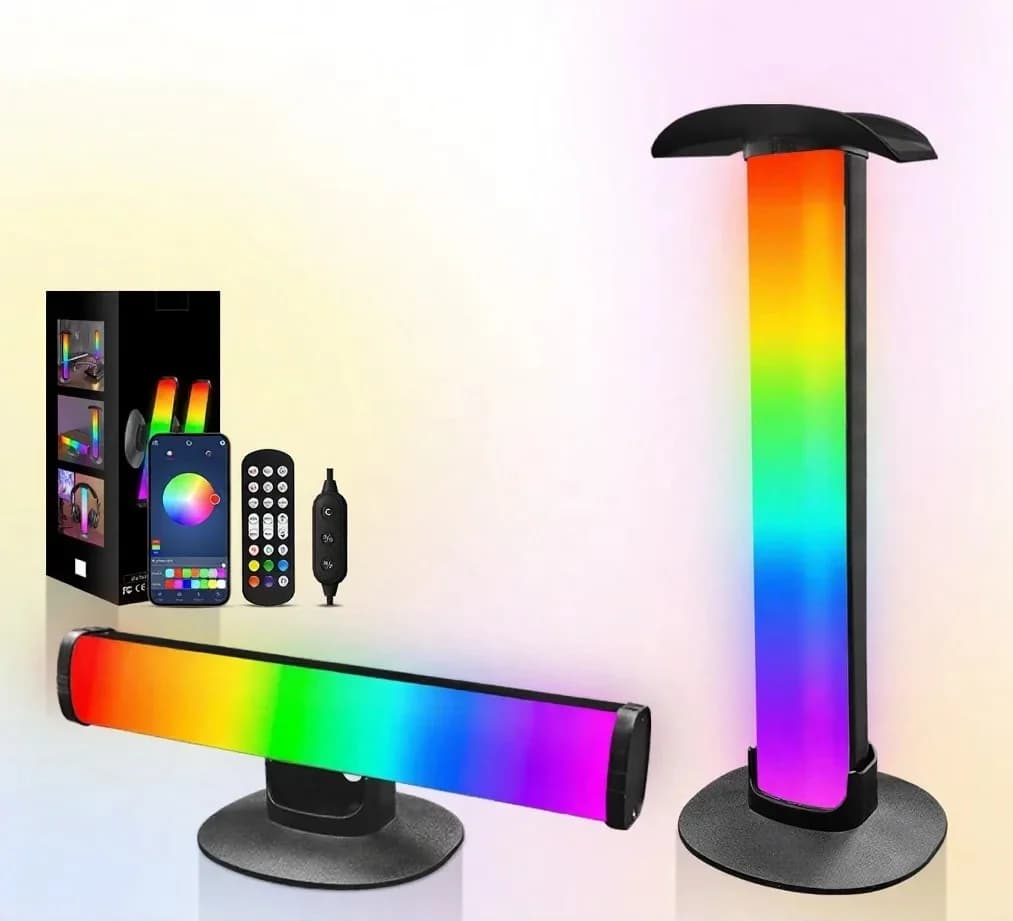 Lampe d'ambiance gaming RGB avec support casque et synchronisation sonore