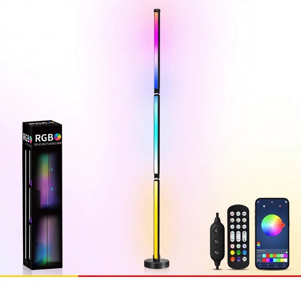 Lampadaire RGB changeant de couleur avec synchro musicale et appli