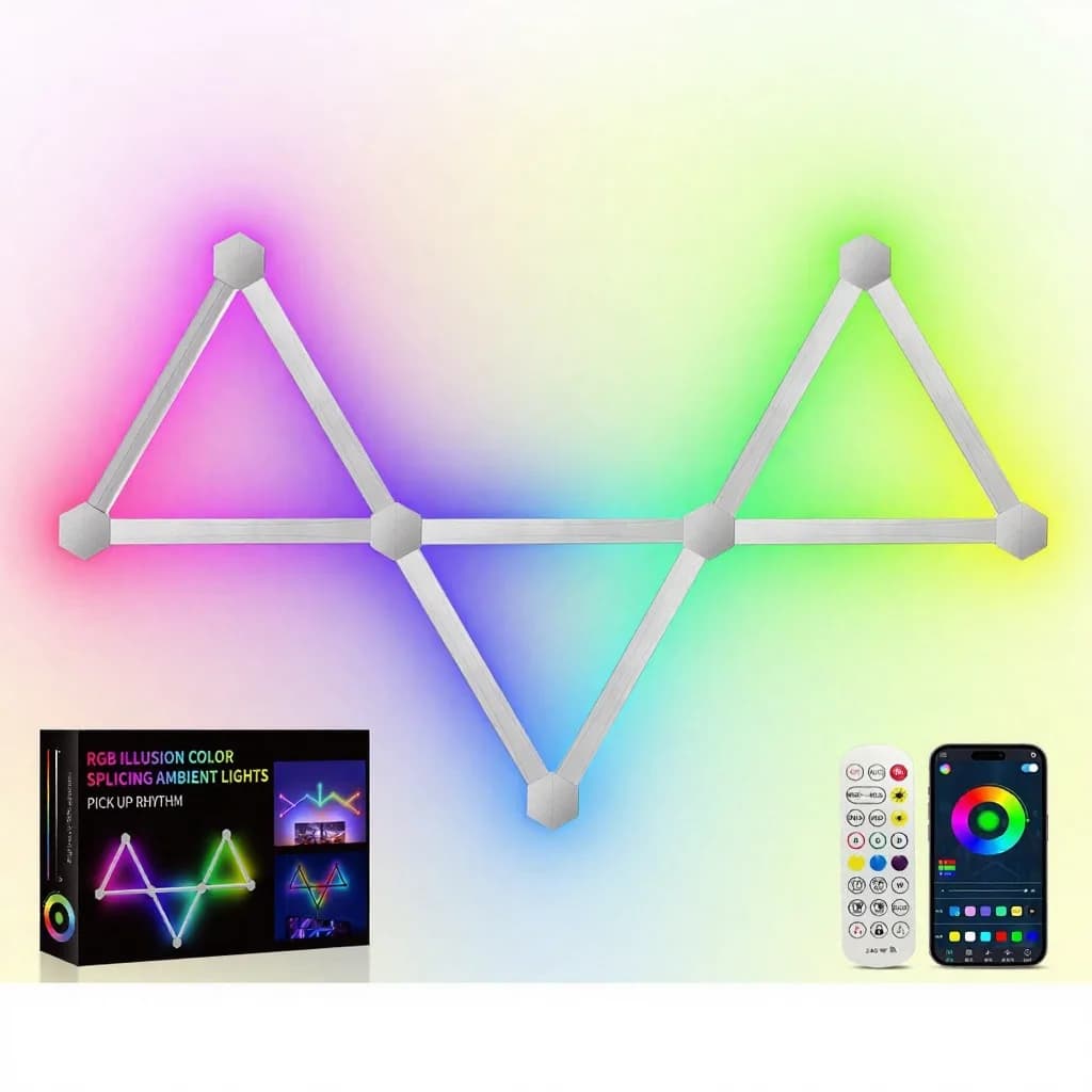 Lumières murales LED RGB intelligentes modulables avec contrôle par application et synchronisation musicale