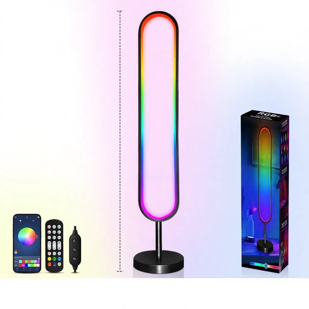 Lampadaire RGB en U réactif au son avec contrôle par appli