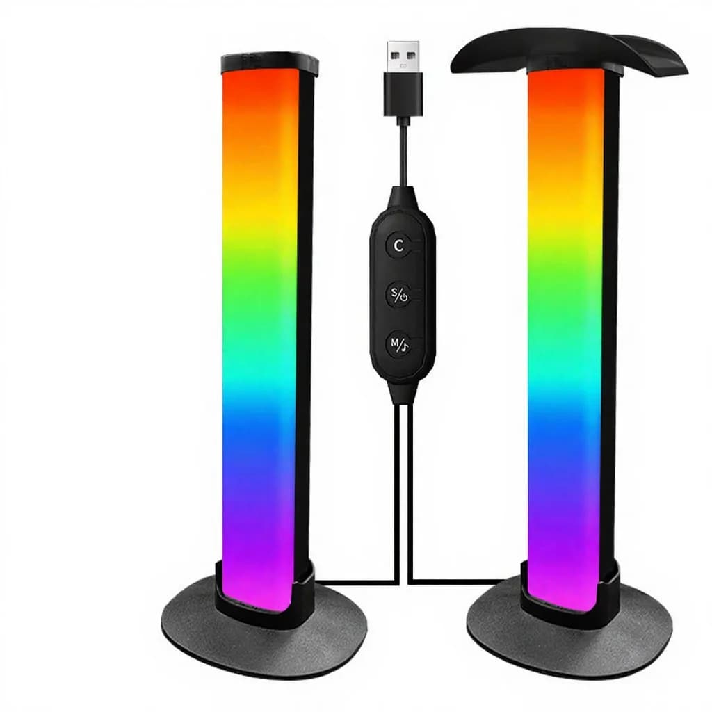 Lampe d'ambiance gaming RGB avec support casque et synchronisation sonore