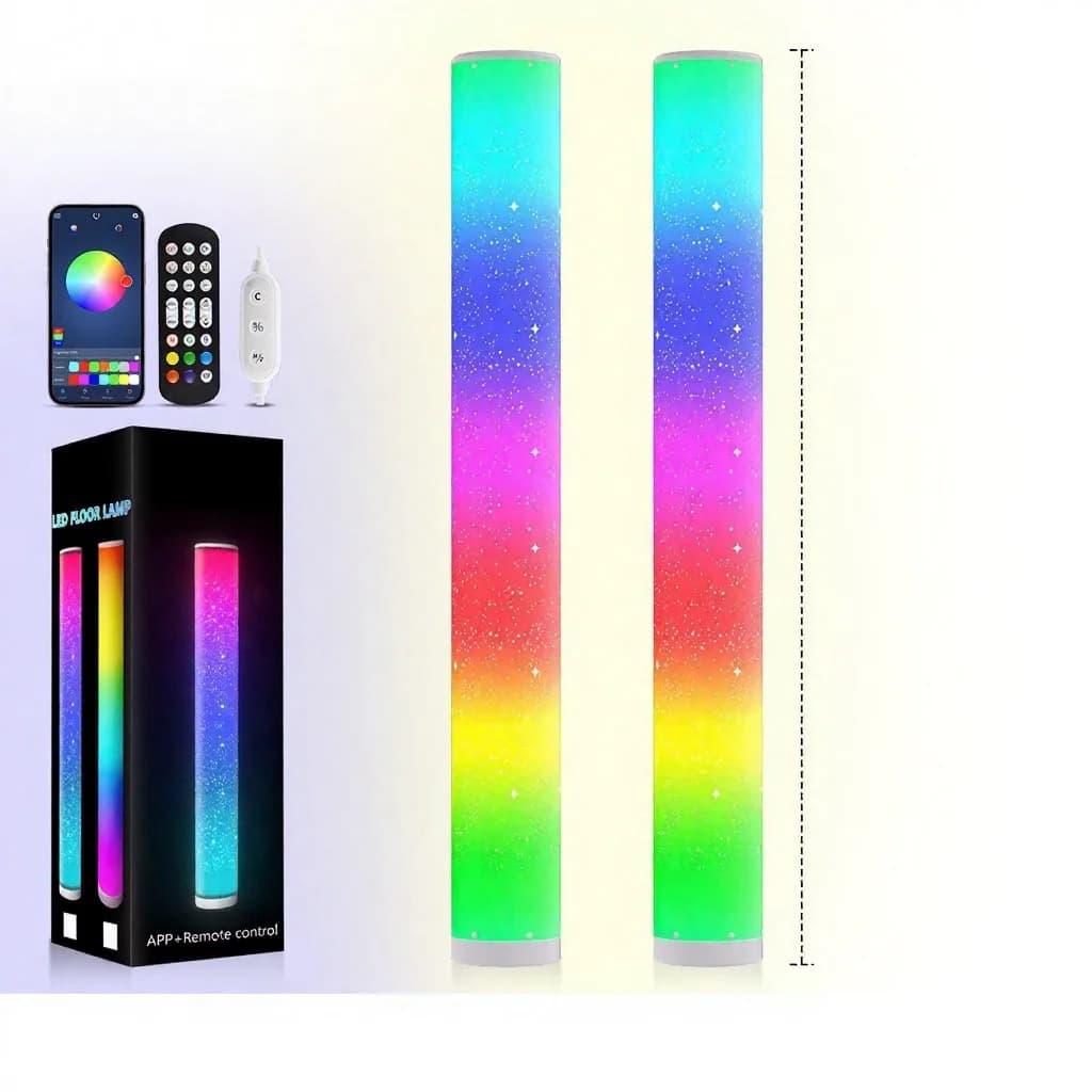 Lampadaire LED RGB effet étoilé avec télécommande