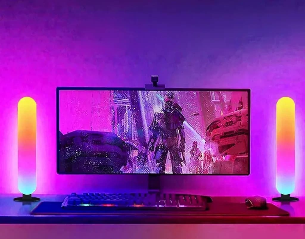 Lumière d'ambiance LED RGB avec synchronisation musicale Bluetooth et contrôle par application