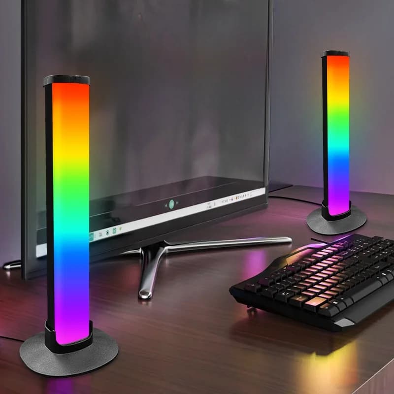 Lampe d'ambiance gaming RGB avec support casque et synchronisation sonore