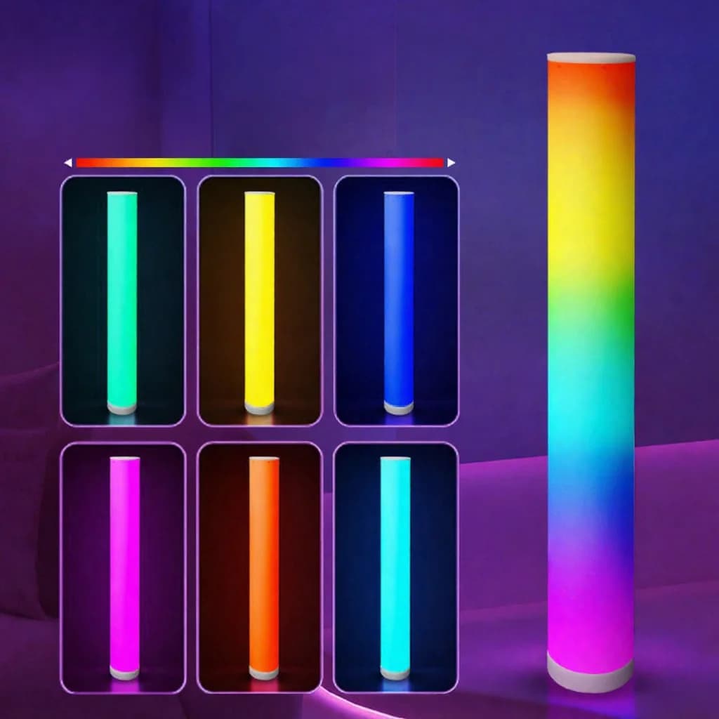 Lampadaire cylindrique RGB avec télécommande et synchronisation musicale