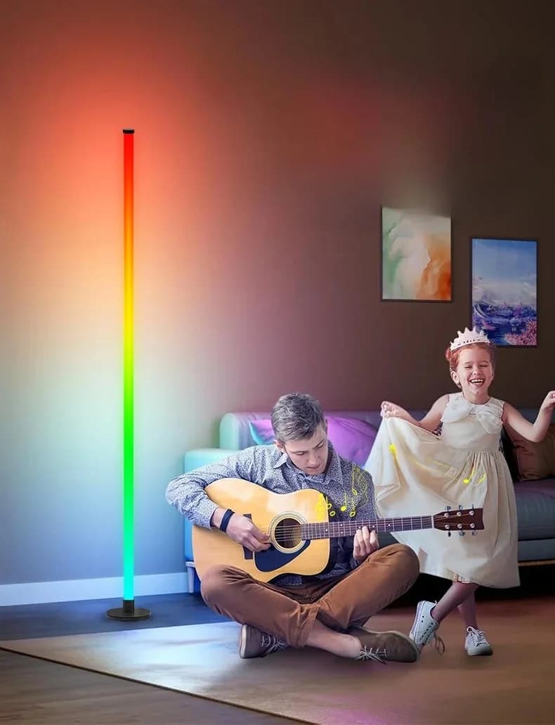 Lampadaire LED RGB avec contrôle par appli pour salon