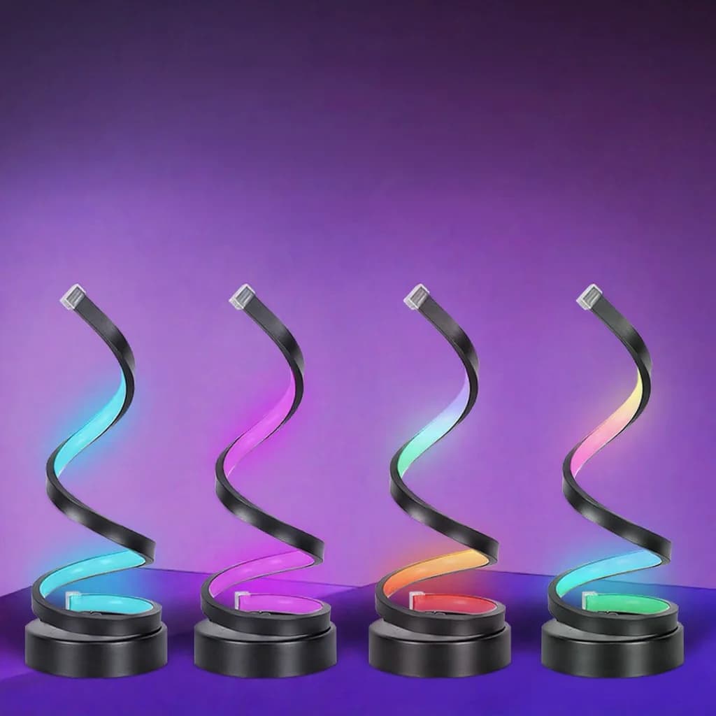 Lampe d'ambiance RGB en spirale avec lumière réactive au son