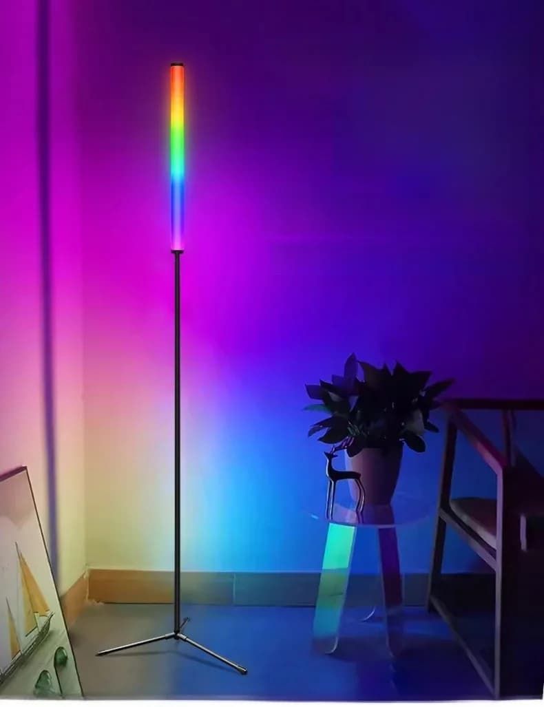 Lampadaire RGB changeant de couleur avec synchronisation musicale et contrôle par application
