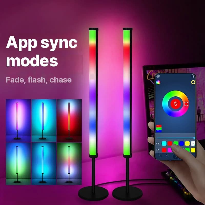 Lampe d'ambiance de bureau LED RGB avec synchronisation musicale et contrôle par application