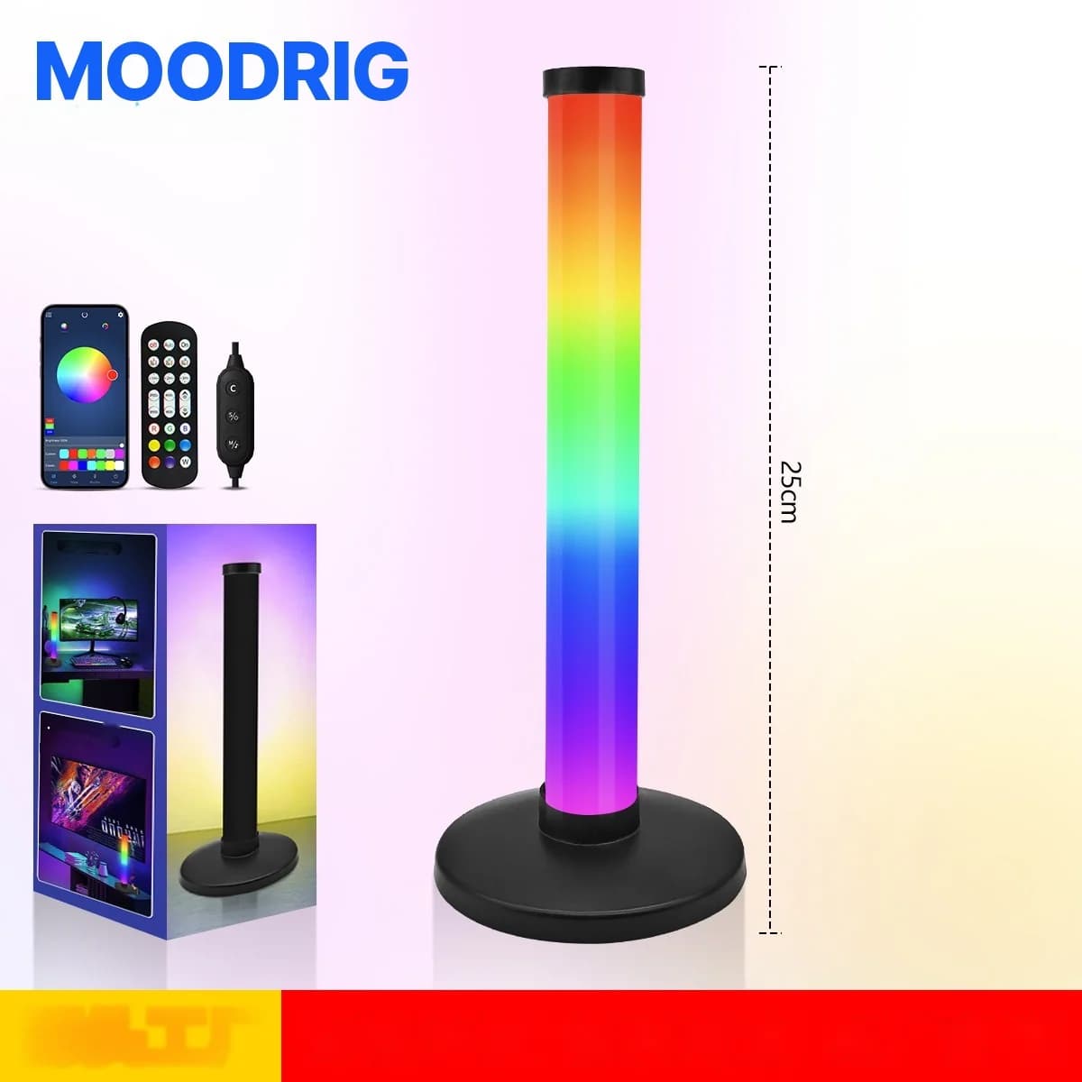 Lampe d'ambiance RGB réactive au son pour bureau gaming