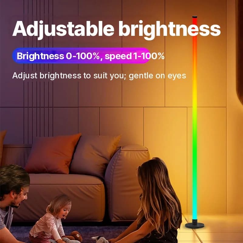 Lampadaire LED RGB avec contrôle par appli pour salon