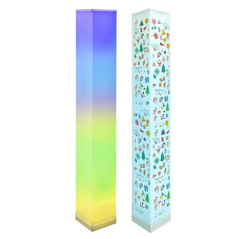 Lampadaire carré avec télécommande, lumière d'ambiance LED pour salon