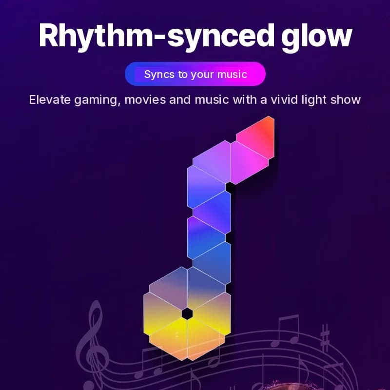 Ensemble d'éclairage mural LED intelligent triangulaire RGB