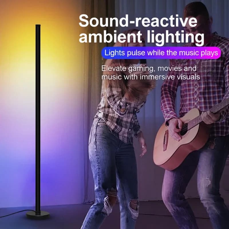 Lampadaire modulaire RGB avec synchronisation musicale et contrôle par application