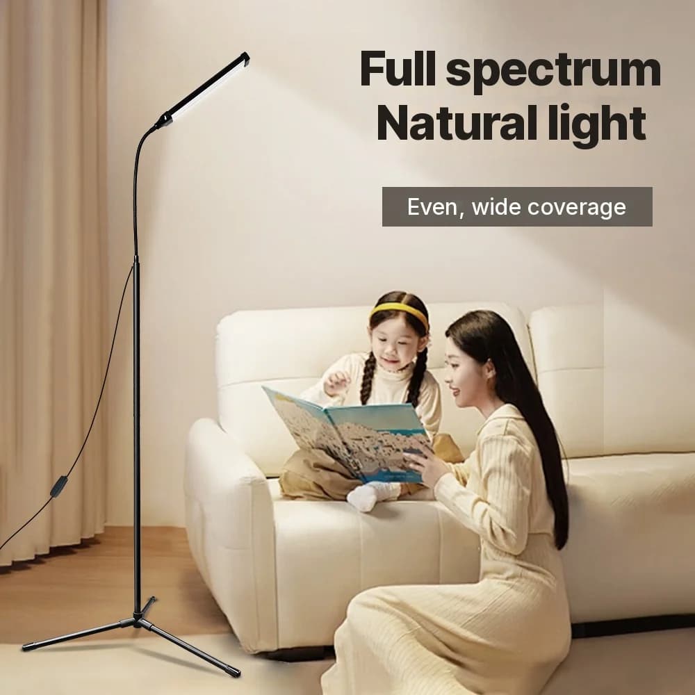 Lampadaire USB sur trépied avec trois modes de couleur