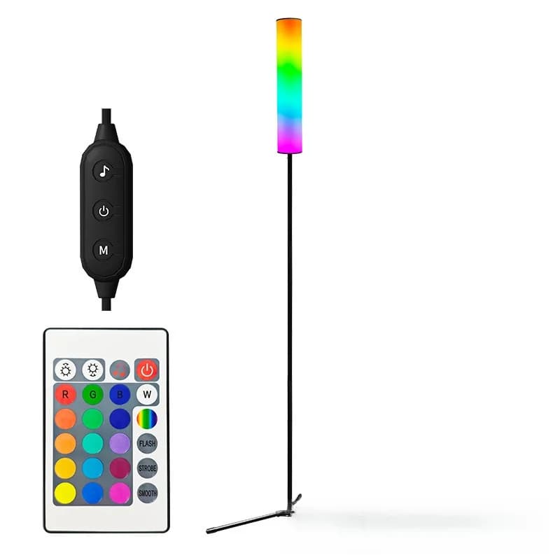 Lampadaire trépied RGB LED avec télécommande pour chambre et salon