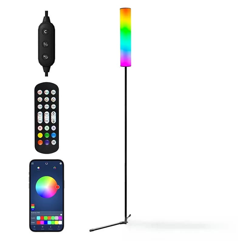 Lampadaire LED hauteur réglable sur trépied, 3 modes de couleur