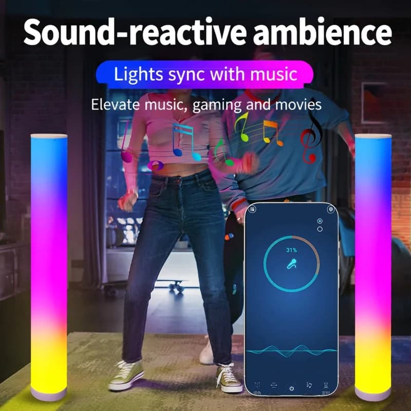 Lampadaire RGB avec télécommande et contrôle par application pour salle de jeu