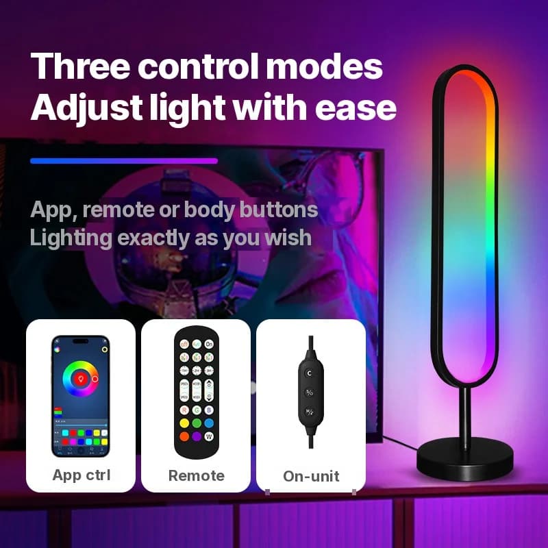 Lampadaire RGB en U réactif au son avec contrôle par appli