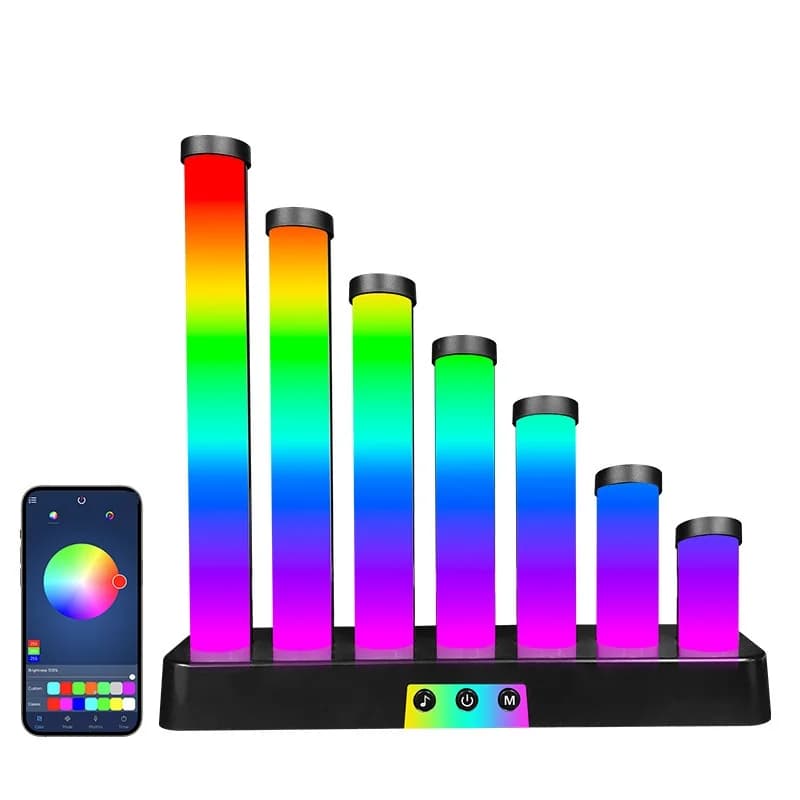 Lampe de bureau LED RGB réactive au son avec contrôle par application