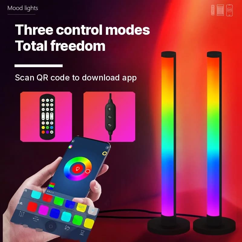 Lampe de bureau LED RGB réactive au son avec contrôle par application